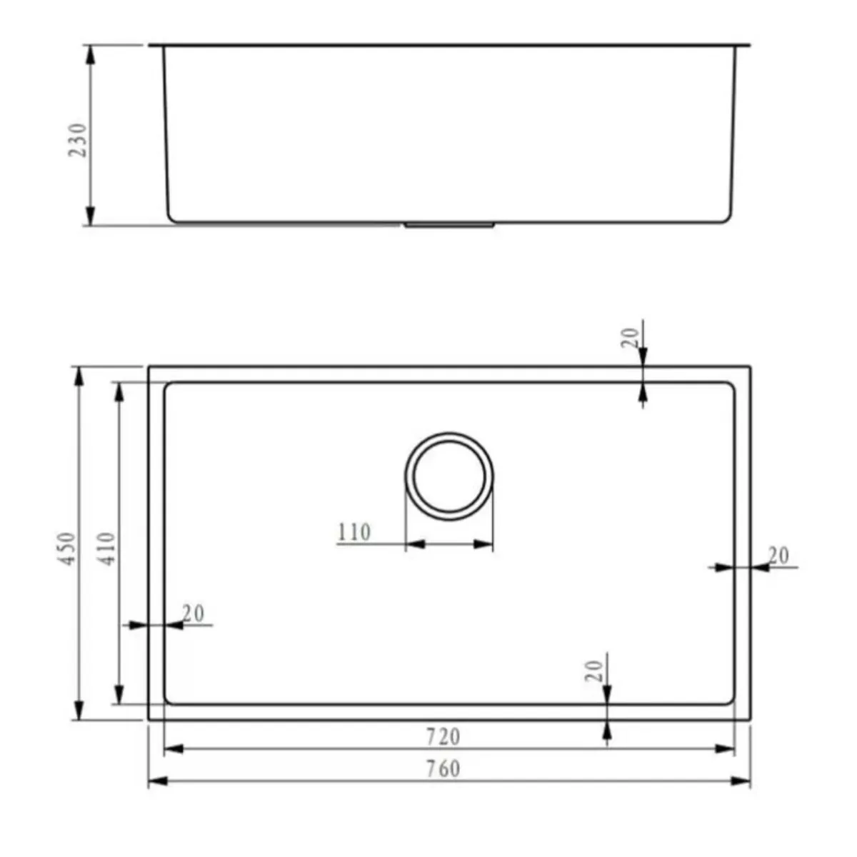 Fidelis FSD-22625HC Honeycomb Stainless Steel Sink - view 2
